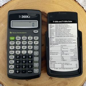 Texas Instruments TI-30Xa Scientific Calculator with Case & Cheat Sheet